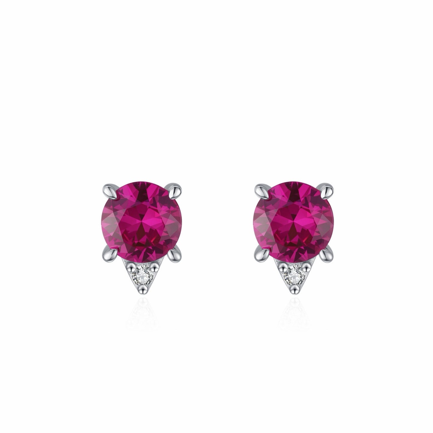 RareLucky Magenta Zircon Drop S925 Necklace & Stud Earrings Set