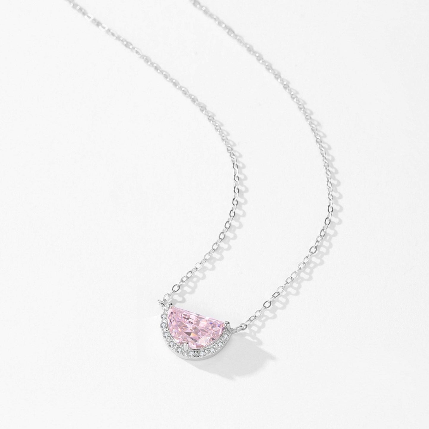 RareLucky Blush Pink Half-Moon S925 Necklace & Bracelet Set