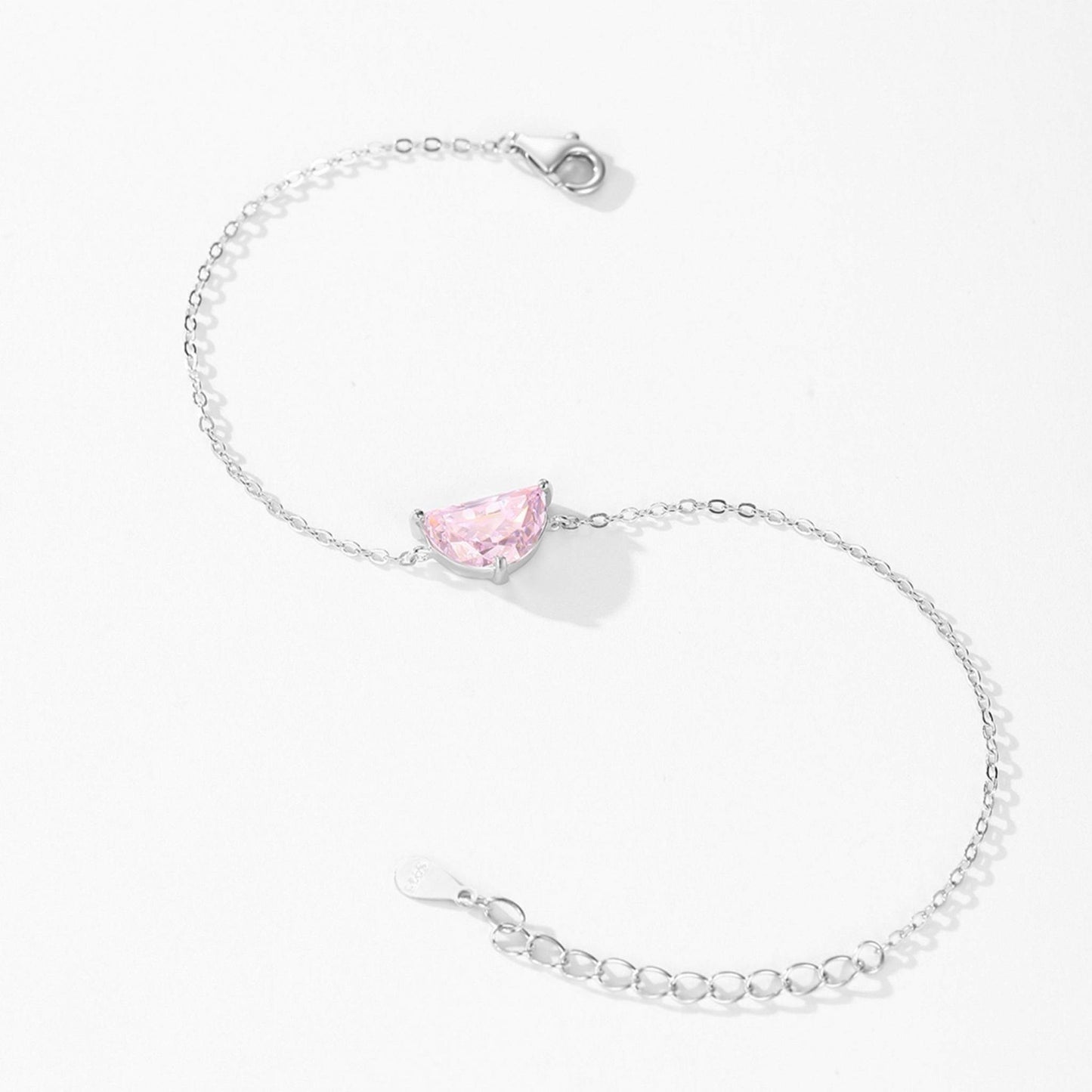 RareLucky Blush Pink Half-Moon S925 Necklace & Bracelet Set