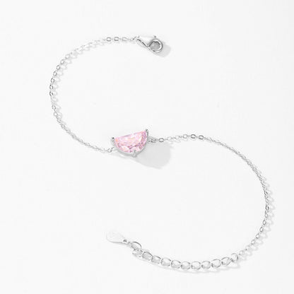 RareLucky Blush Pink Half-Moon S925 Necklace & Bracelet Set