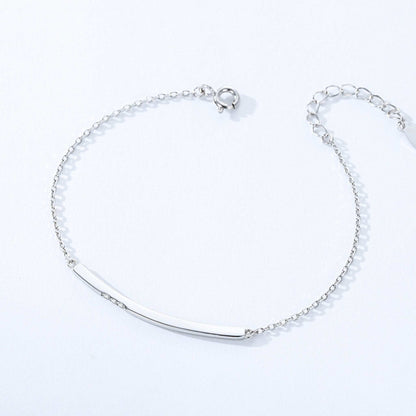 RareLucky Three-Stone Curved Bar S925 Bracelet
