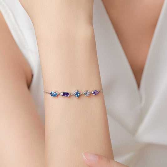 RareLucky Multicolor Zircon Mosaic S925 Bracelet