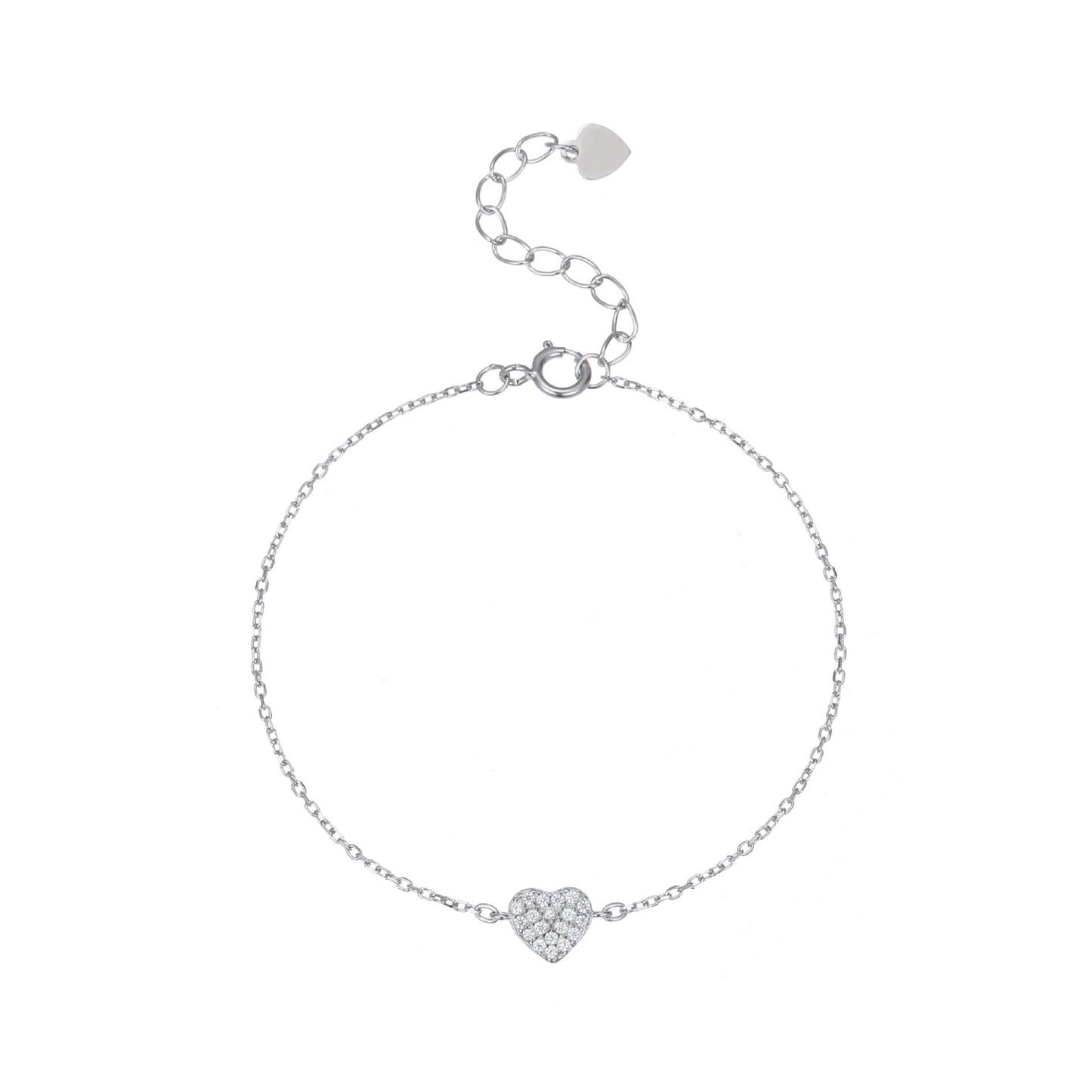 RareLucky Pave Heart S925 Bracelet
