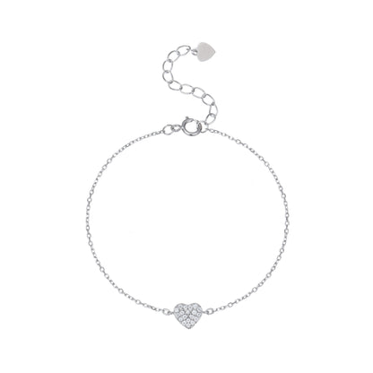 RareLucky Pave Heart S925 Bracelet