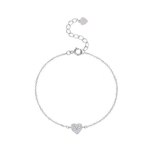 RareLucky Pave Heart S925 Bracelet