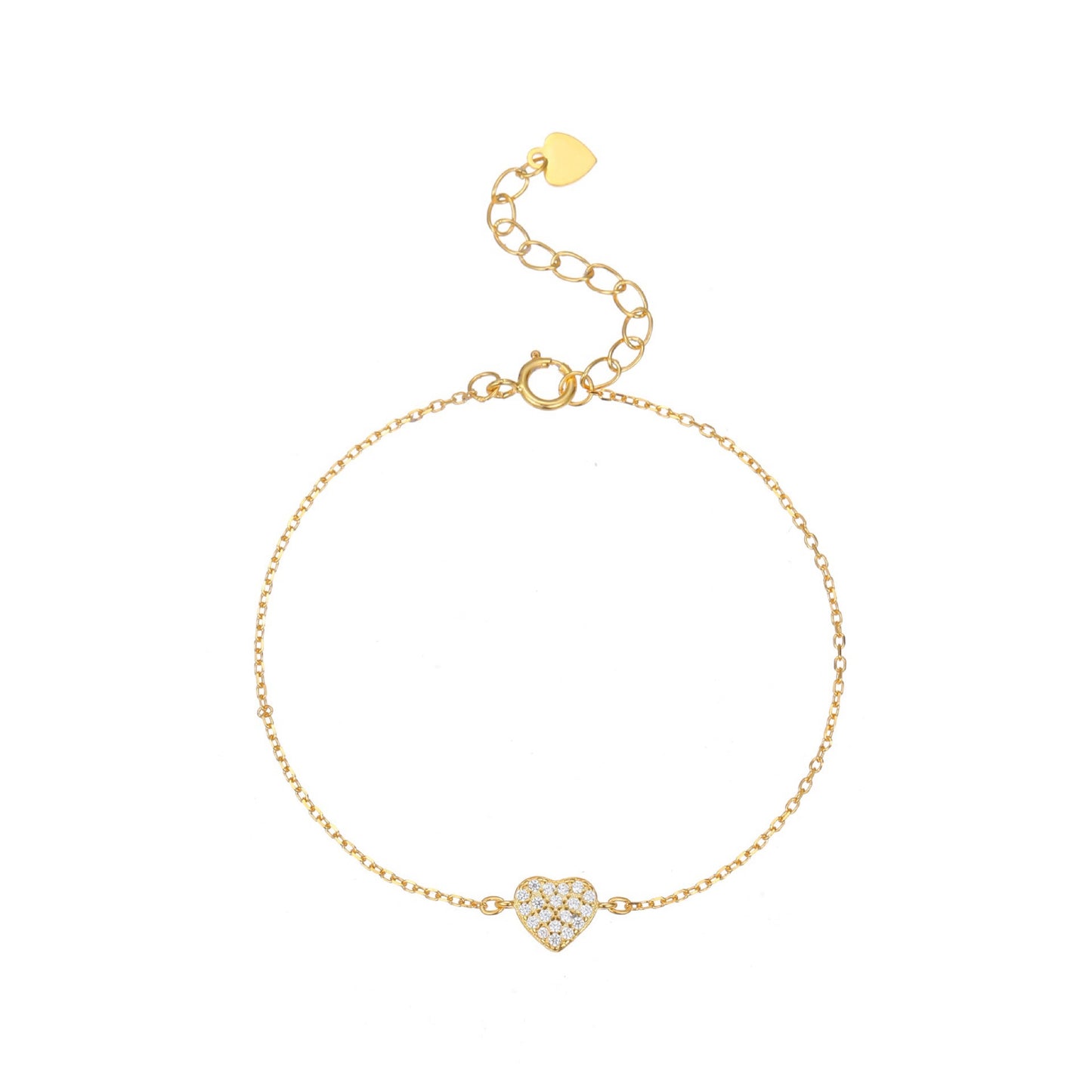RareLucky Pave Heart S925 Bracelet