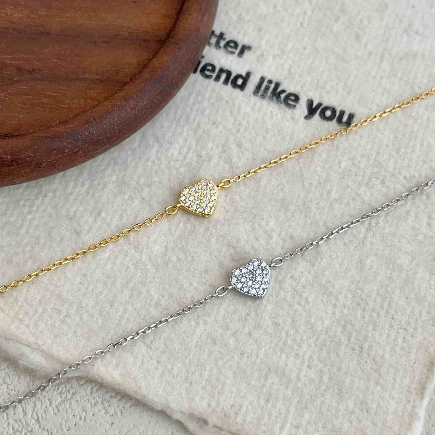 RareLucky Pave Heart S925 Bracelet