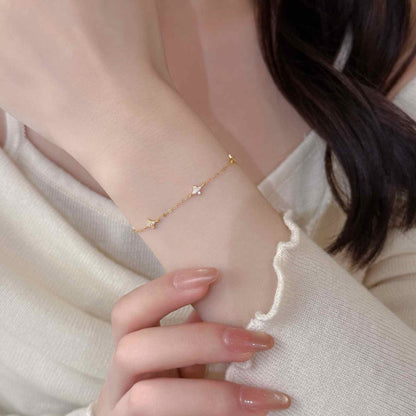 RareLucky Five Four-Point Stars S925 Bracelet