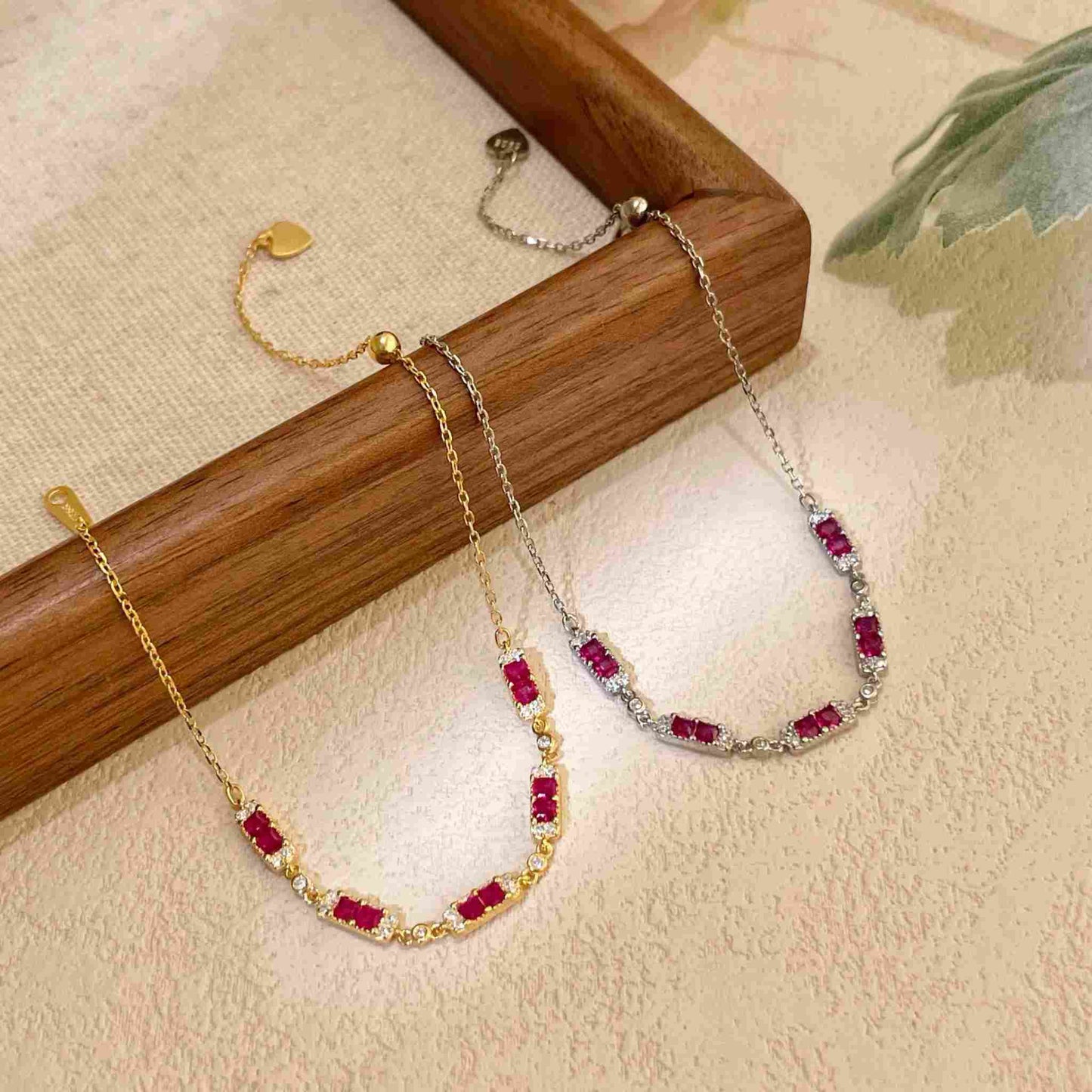 RareLucky Magenta Rectangle Station S925 Bracelet