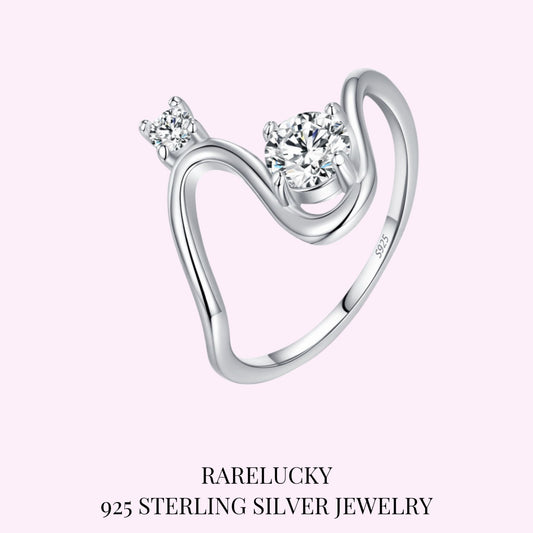 RareLucky Twin Zircon Wave S925 Ring