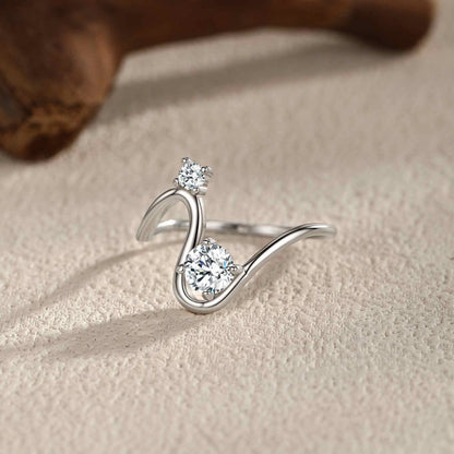 RareLucky Twin Zircon Wave S925 Ring