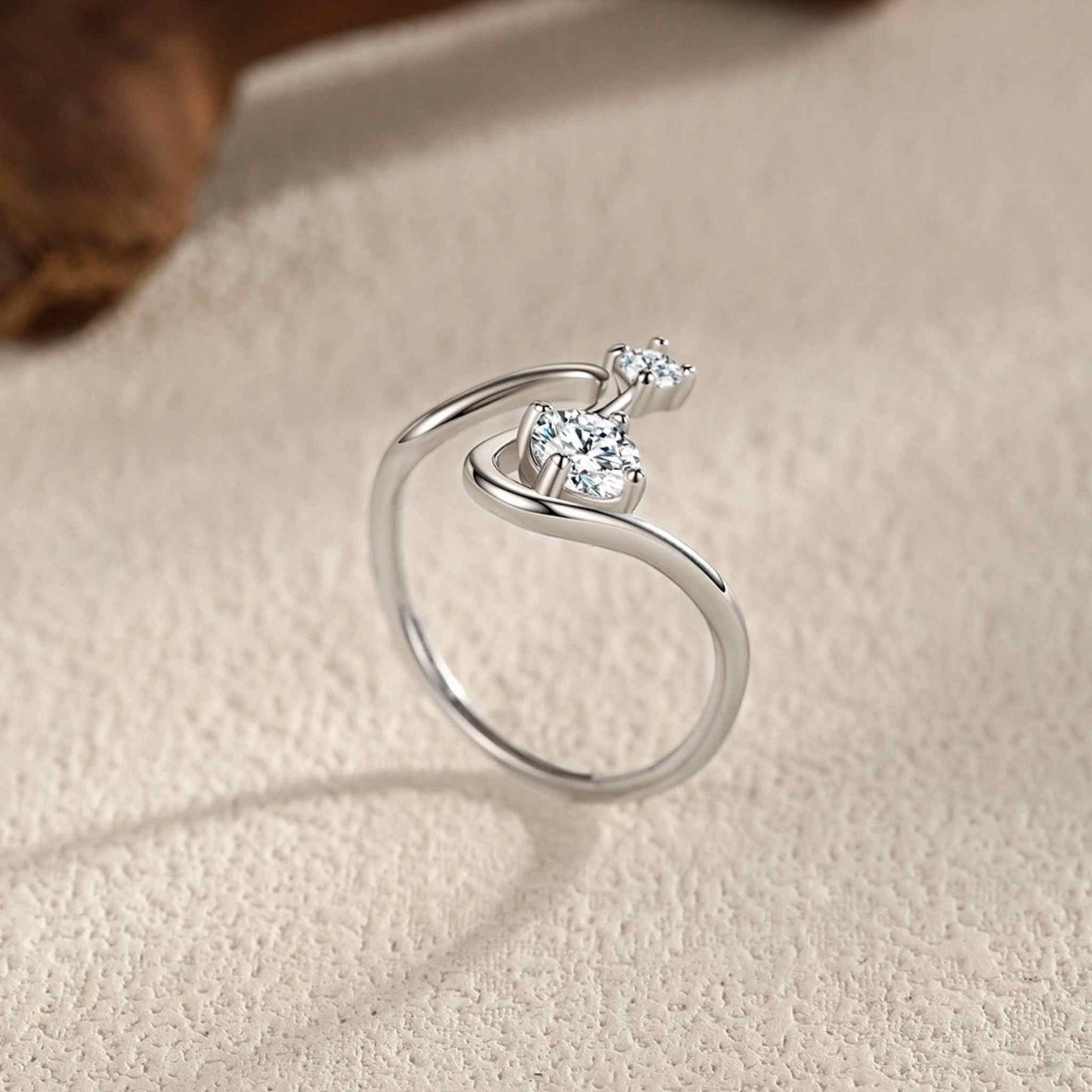 RareLucky Twin Zircon Wave S925 Ring