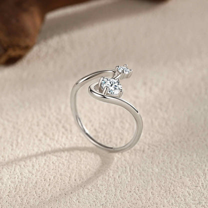 RareLucky Twin Zircon Wave S925 Ring
