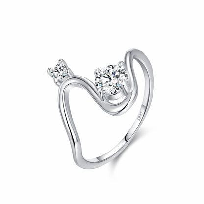 RareLucky Twin Zircon Wave S925 Ring