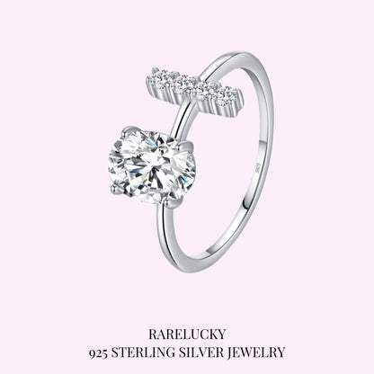 RareLucky Asymmetric Oval Zircon Bypass S925 Ring