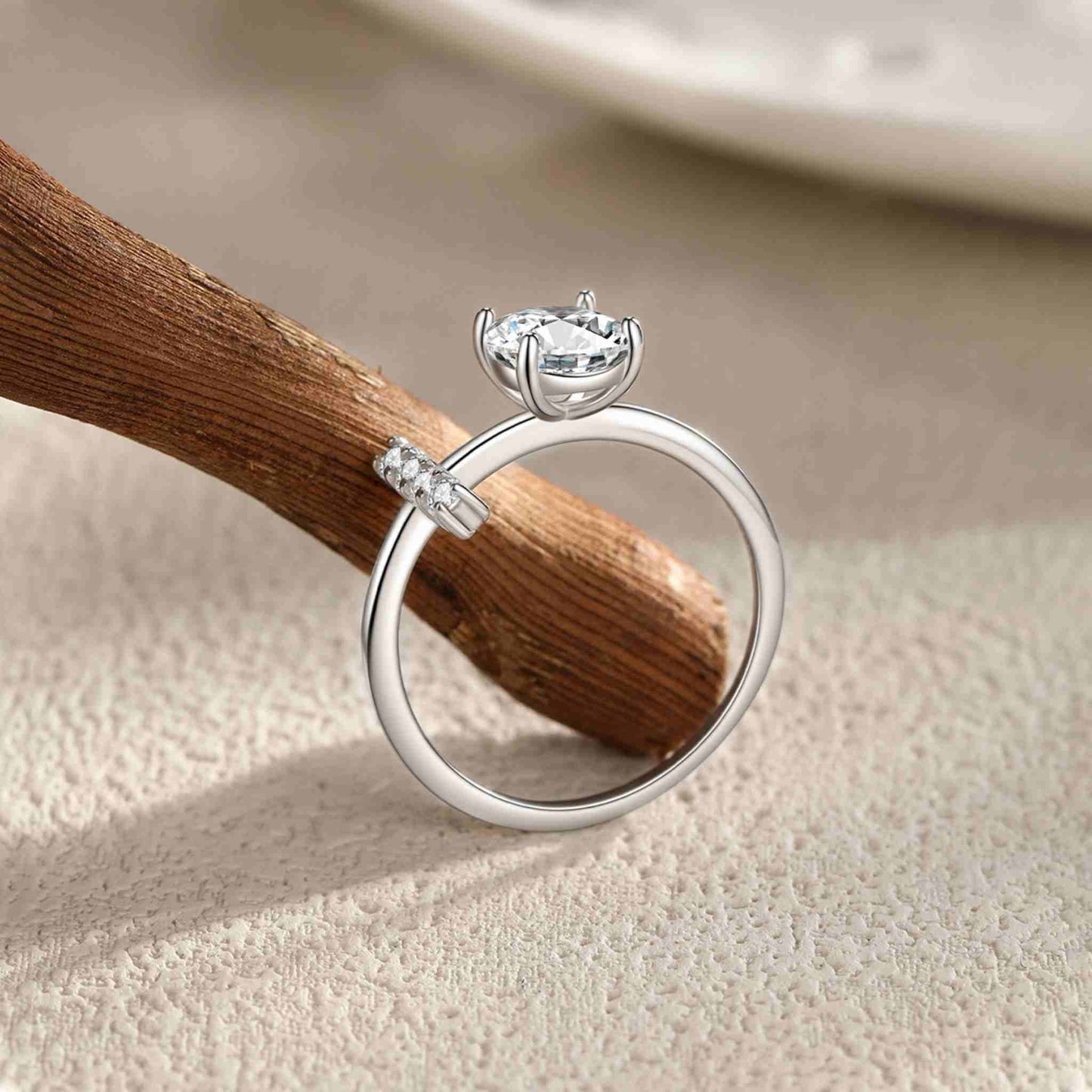 RareLucky Asymmetric Oval Zircon Bypass S925 Ring