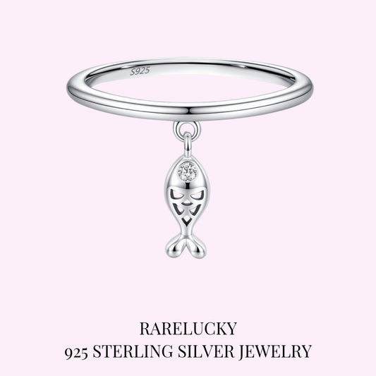 RareLucky Mini Fish Charm S925 Ring