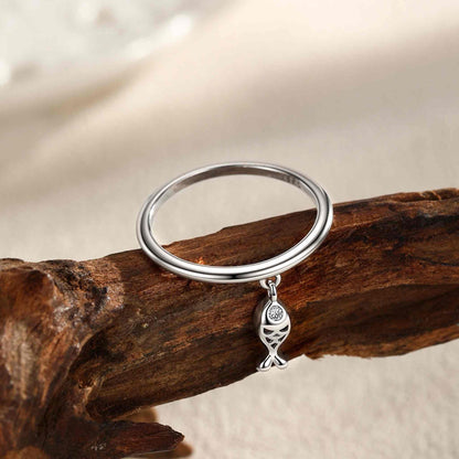 RareLucky Mini Fish Charm S925 Ring