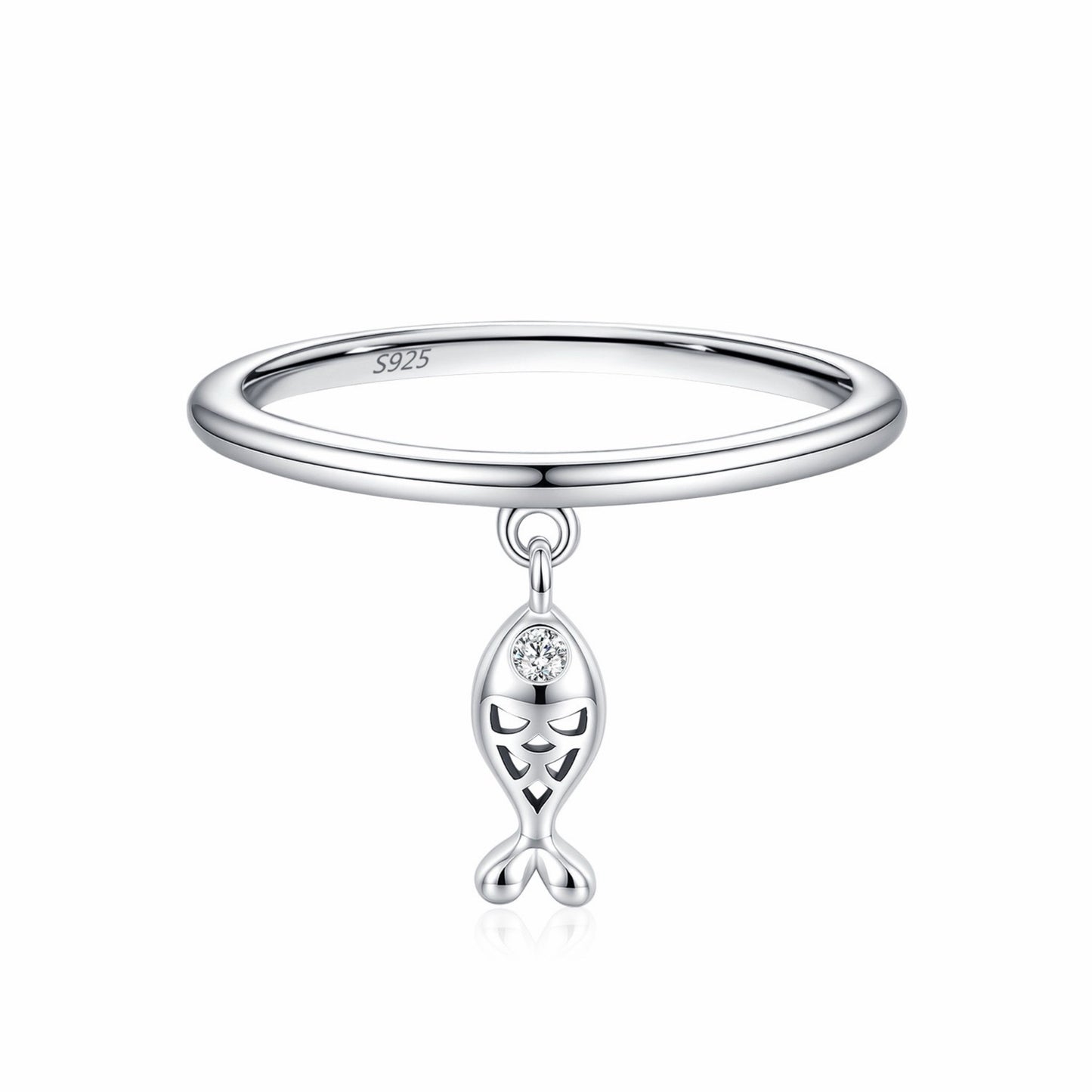 RareLucky Mini Fish Charm S925 Ring