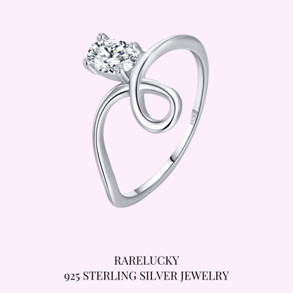 RareLucky Spiral Loop Zircon S925 Ring