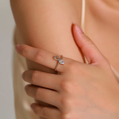 RareLucky Spiral Loop Zircon S925 Ring
