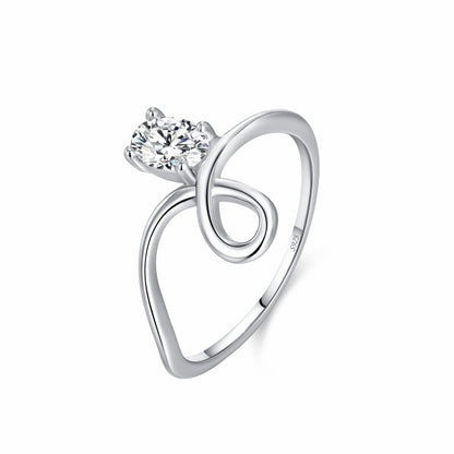 RareLucky Spiral Loop Zircon S925 Ring