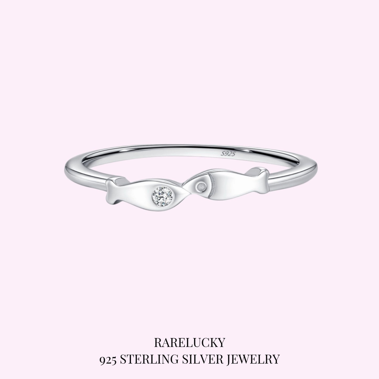 RareLucky Twin Fish Zircon S925 Ring