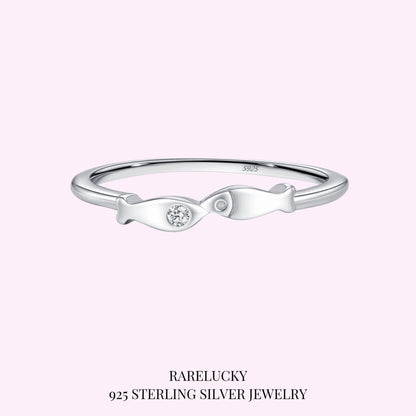 RareLucky Twin Fish Zircon S925 Ring
