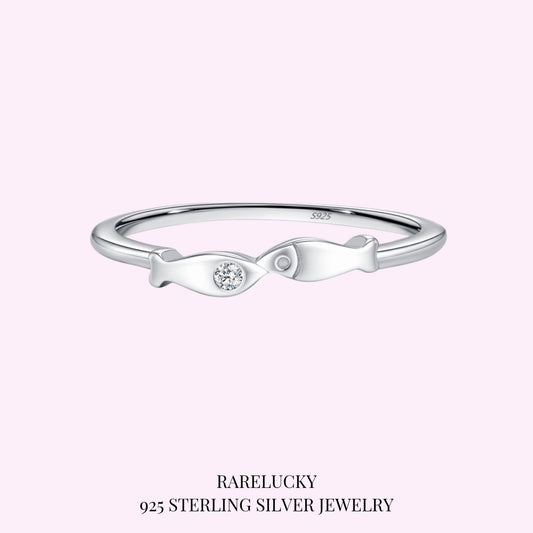 RareLucky Twin Fish Zircon S925 Ring