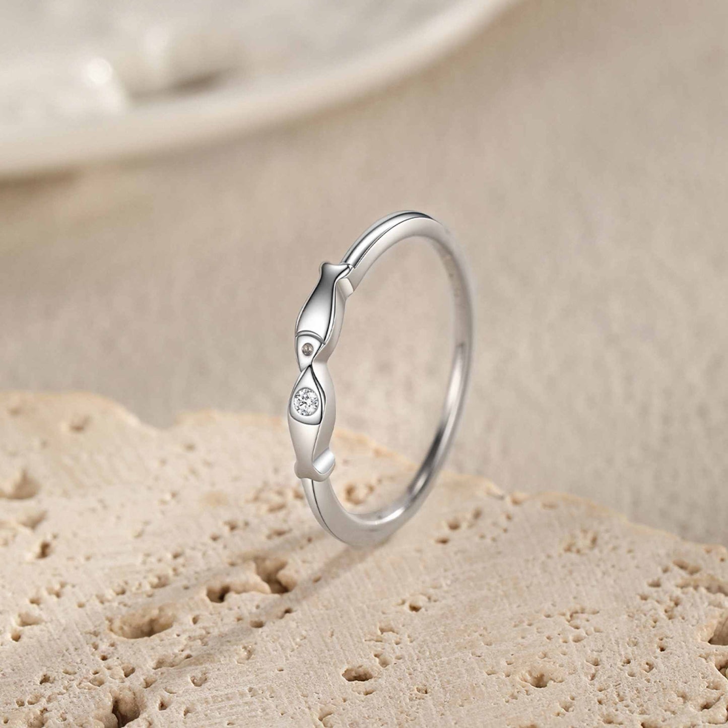 RareLucky Twin Fish Zircon S925 Ring