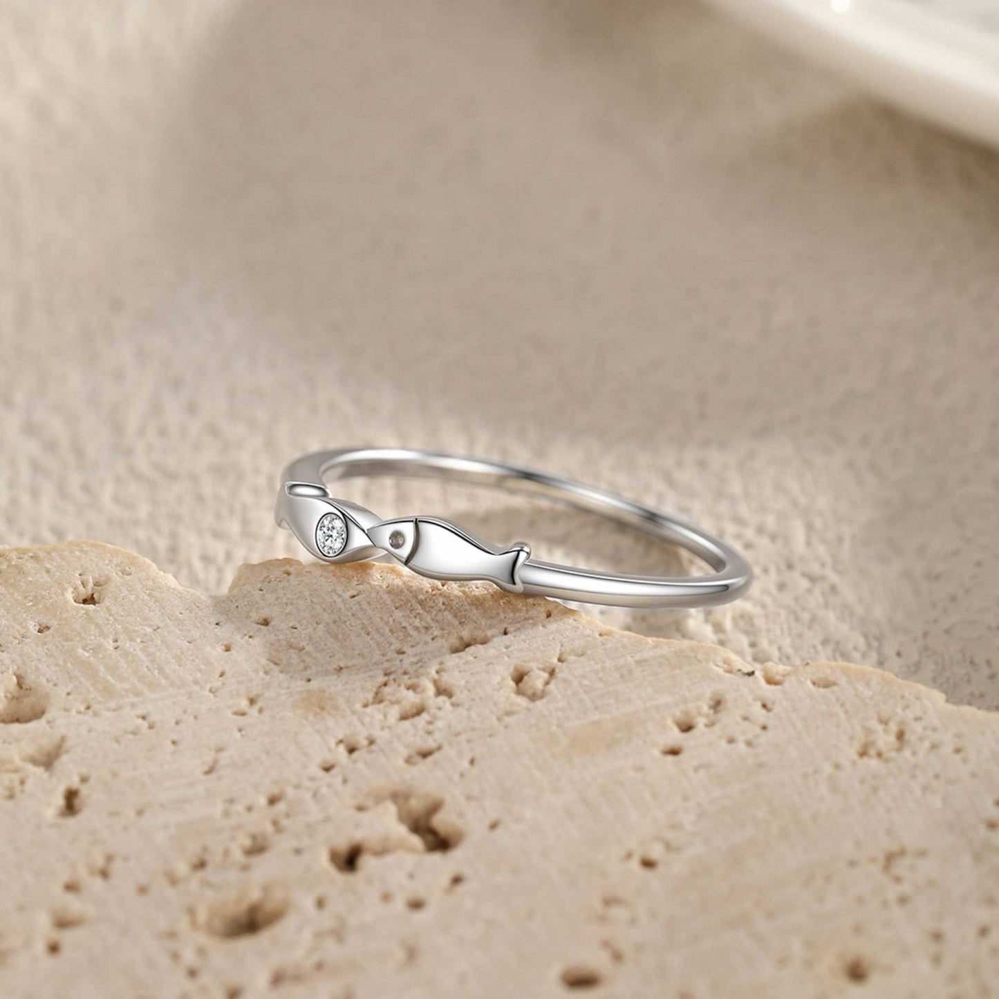 RareLucky Twin Fish Zircon S925 Ring