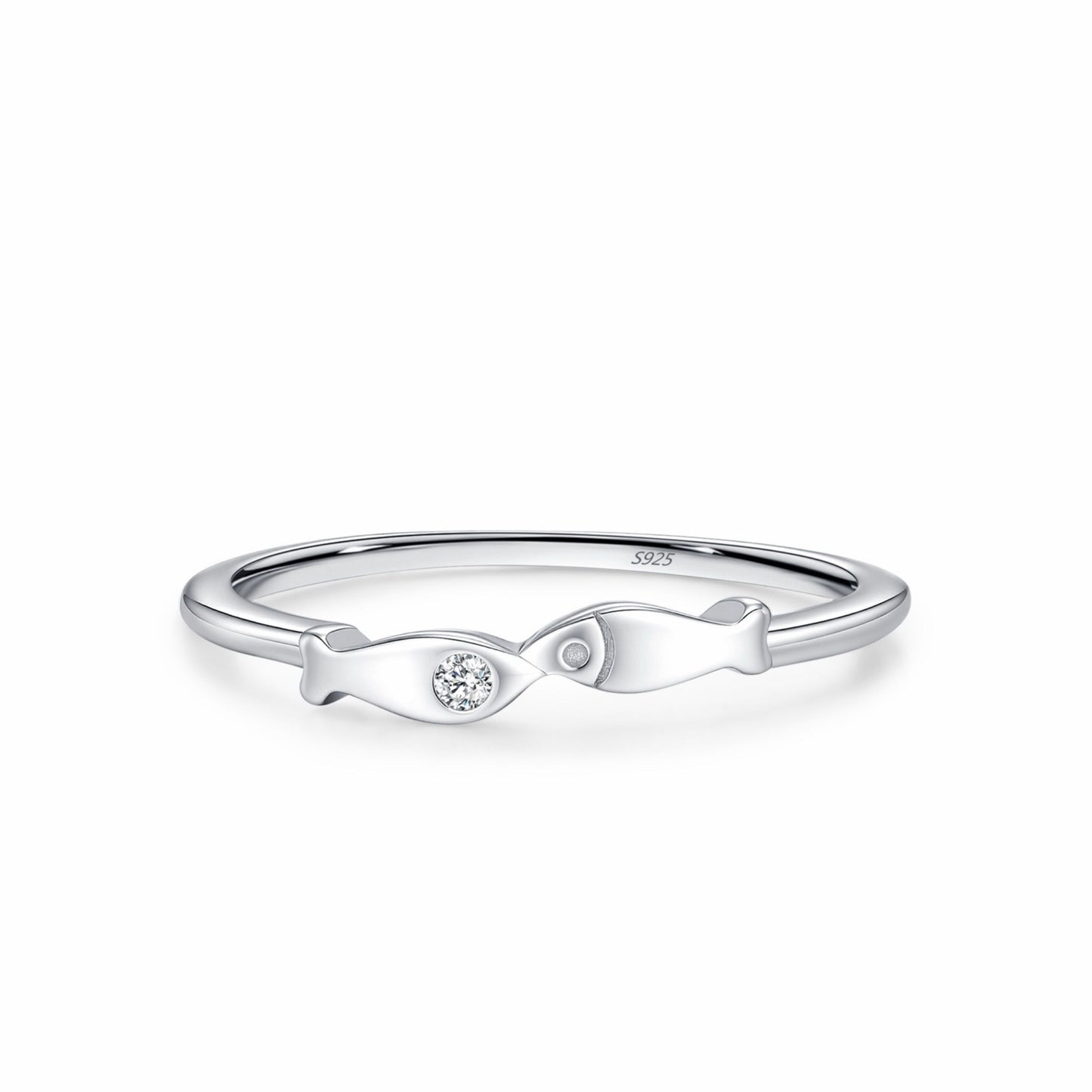 RareLucky Twin Fish Zircon S925 Ring