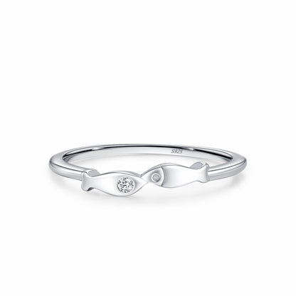 RareLucky Twin Fish Zircon S925 Ring