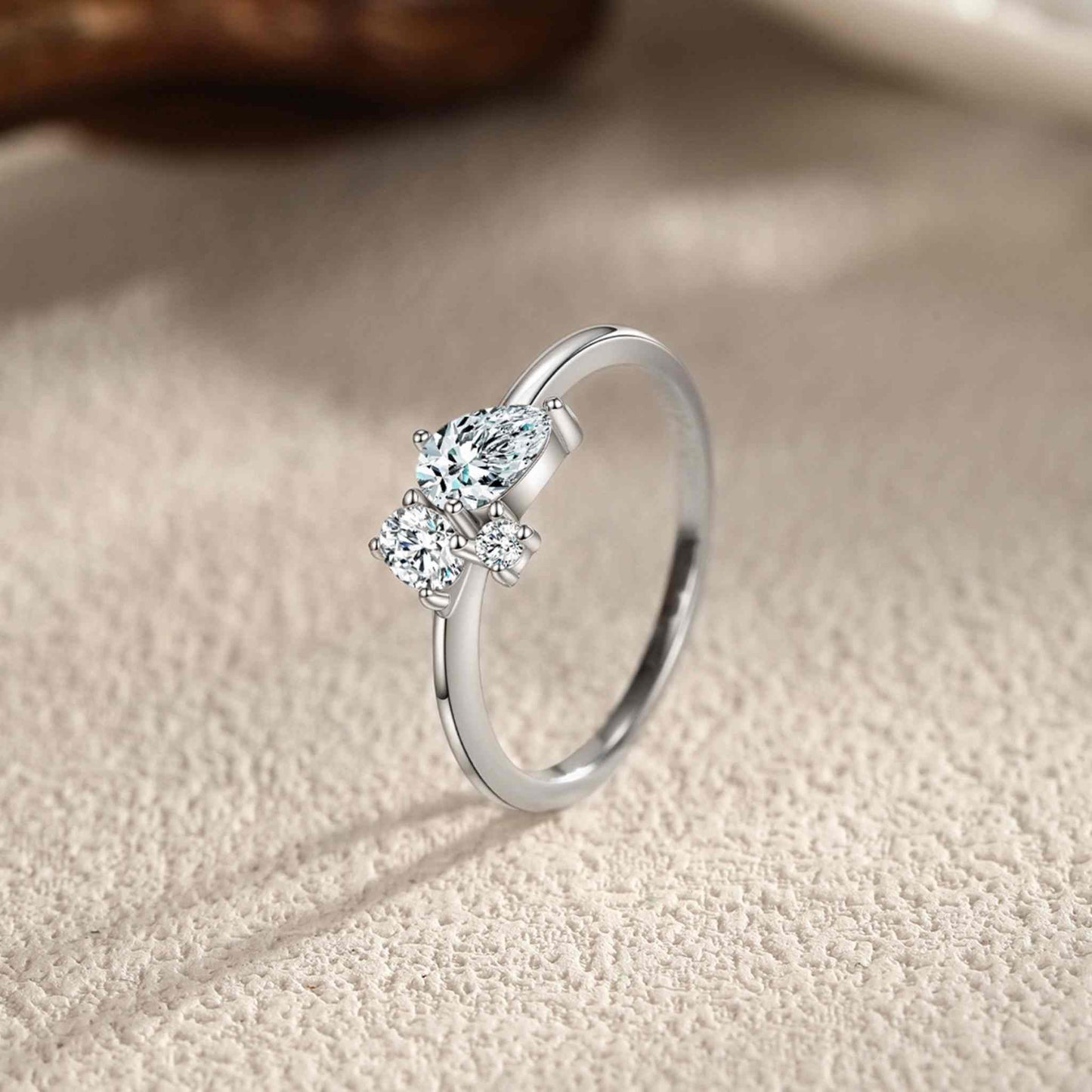 RareLucky Marquise Three-Stone Cluster S925 Ring