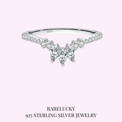 RareLucky Triple Marquise Chevron S925 Ring
