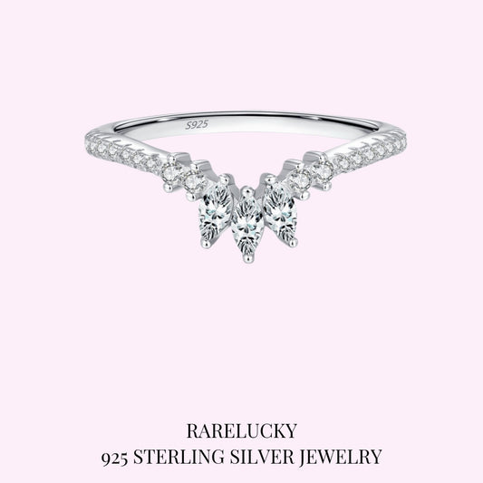 RareLucky Triple Marquise Chevron S925 Ring