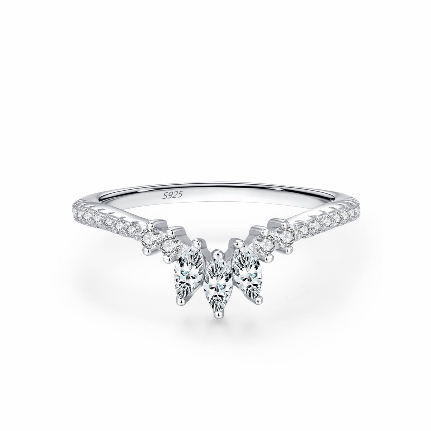 RareLucky Triple Marquise Chevron S925 Ring