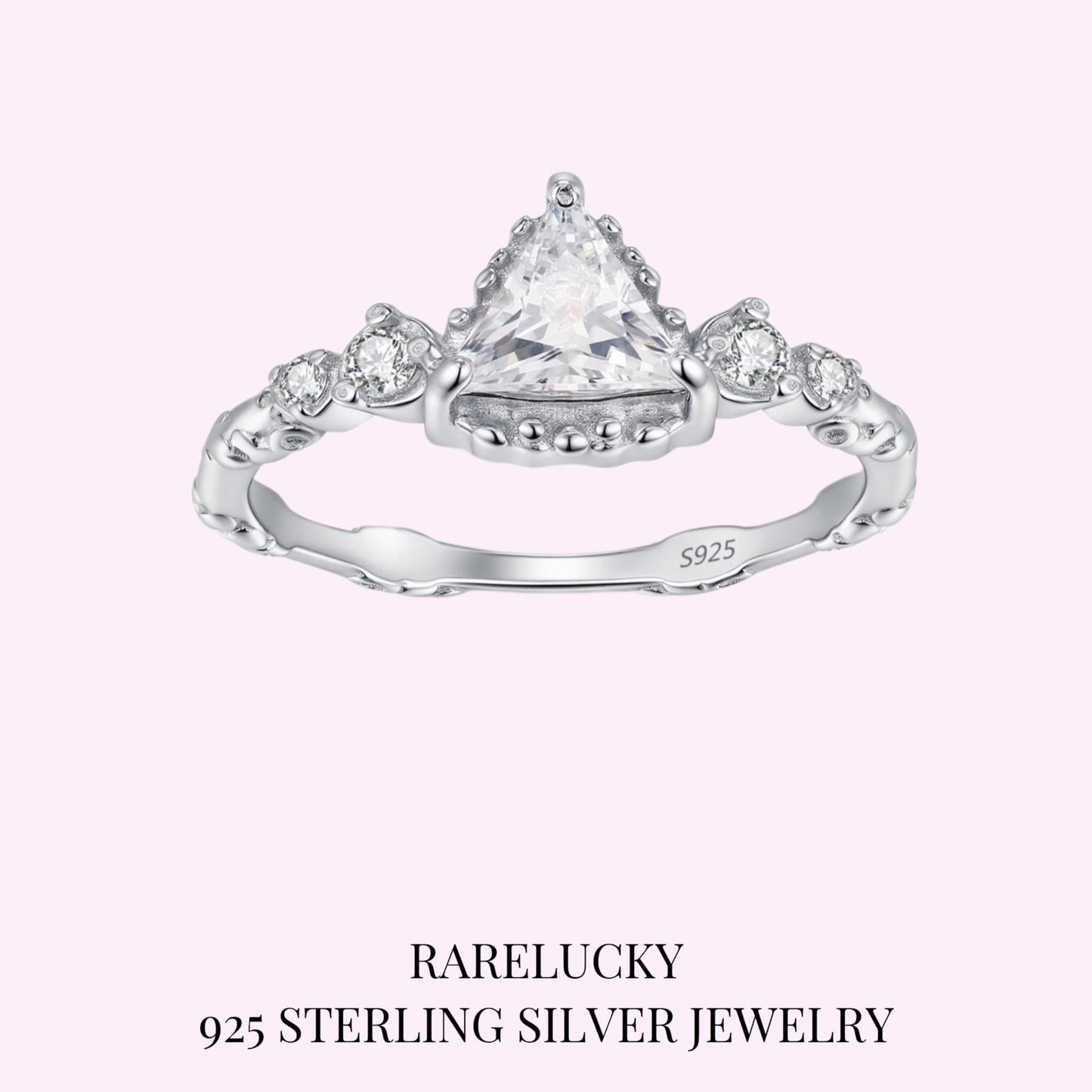 RareLucky Pear-Cut Floral Vine S925 Ring