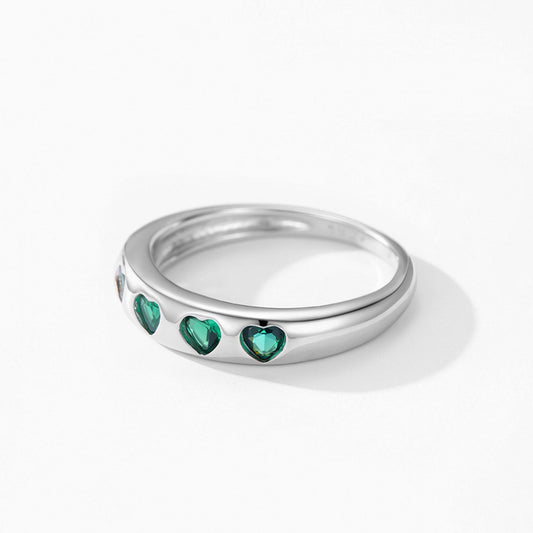 RareLucky Five-Heart Zircon Band S925 Ring