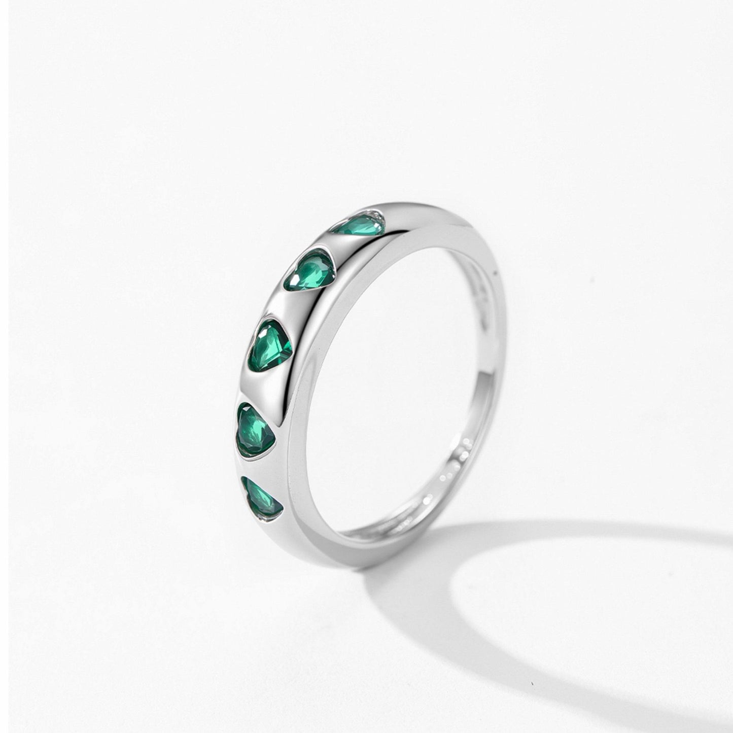 RareLucky Five-Heart Zircon Band S925 Ring