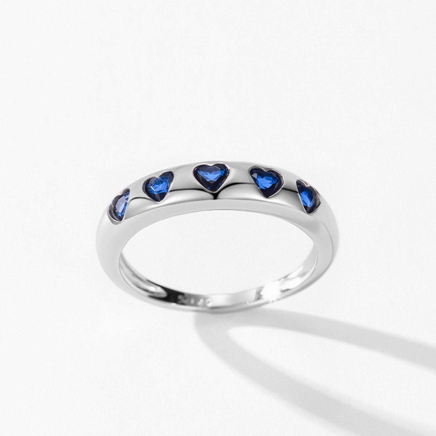 RareLucky Five-Heart Zircon Band S925 Ring