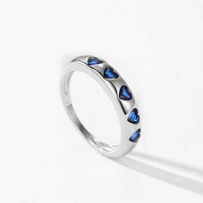 RareLucky Five-Heart Zircon Band S925 Ring