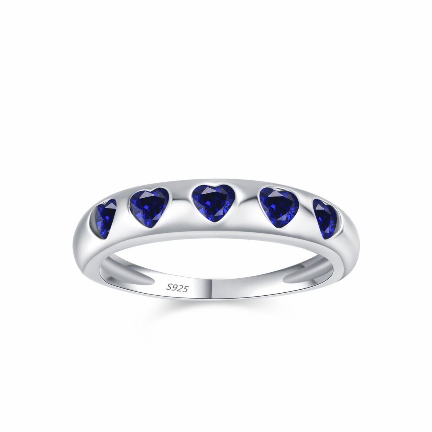 RareLucky Five-Heart Zircon Band S925 Ring