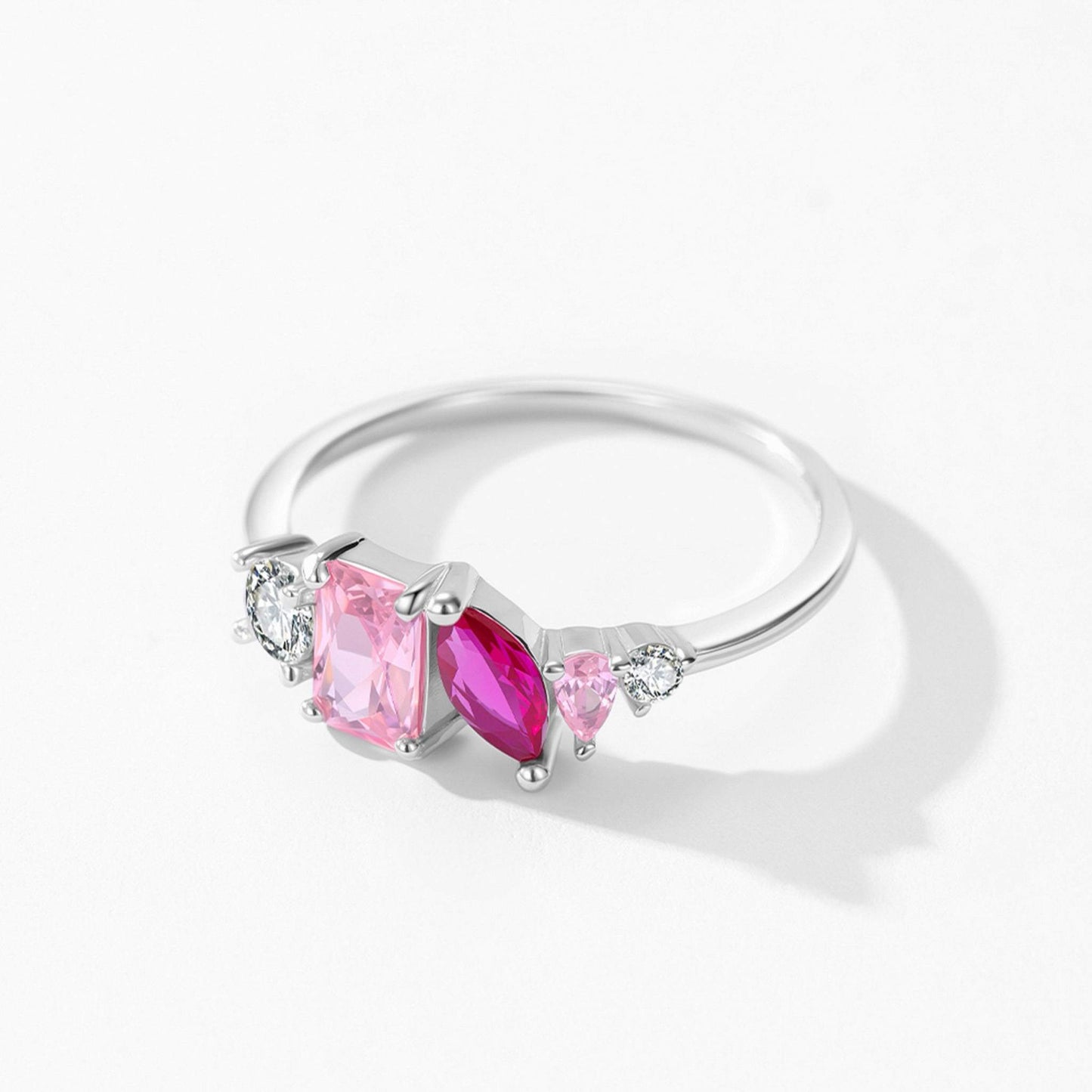 RareLucky Gradient Mixed-Cut Cluster S925 Ring