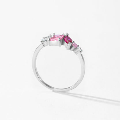 RareLucky Gradient Mixed-Cut Cluster S925 Ring
