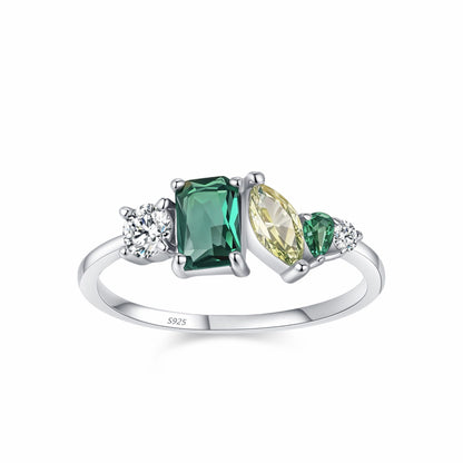 RareLucky Gradient Mixed-Cut Cluster S925 Ring