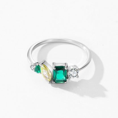 RareLucky Gradient Mixed-Cut Cluster S925 Ring