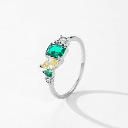 RareLucky Gradient Mixed-Cut Cluster S925 Ring