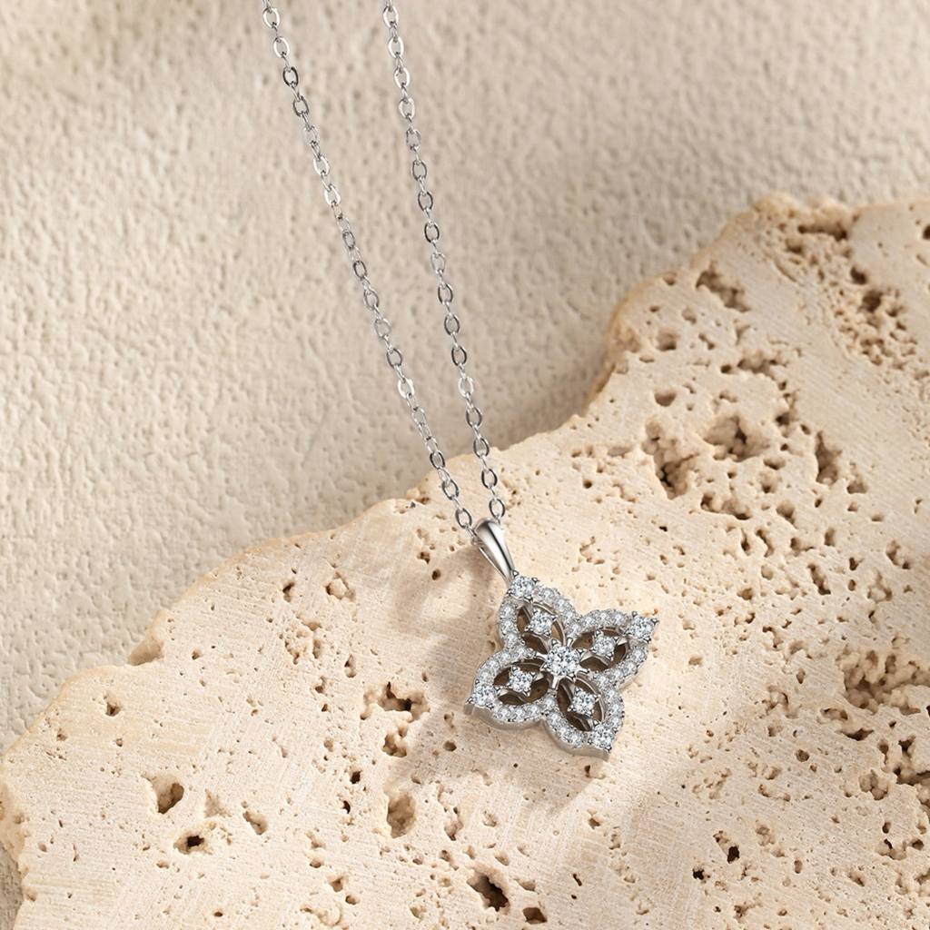 RareLucky Quatrefoil Starburst S925 Necklace