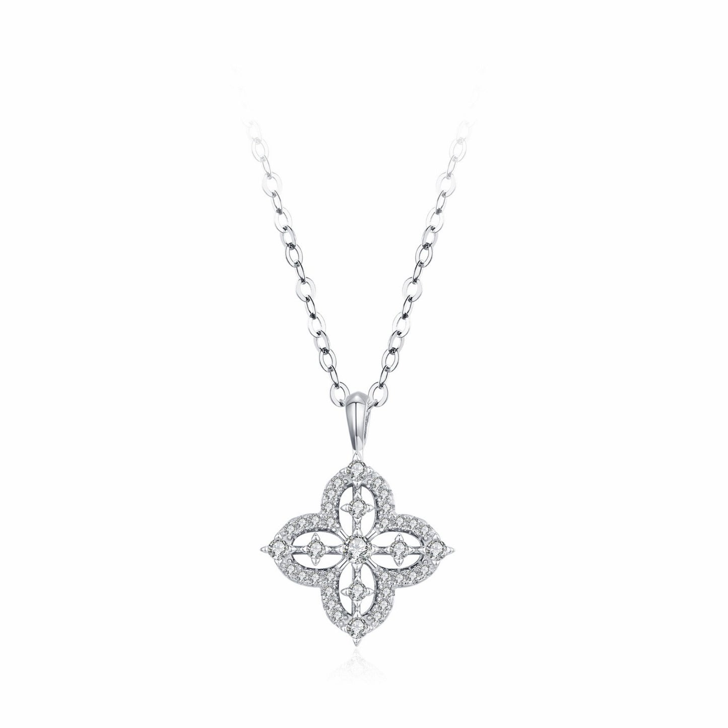 RareLucky Quatrefoil Starburst S925 Necklace